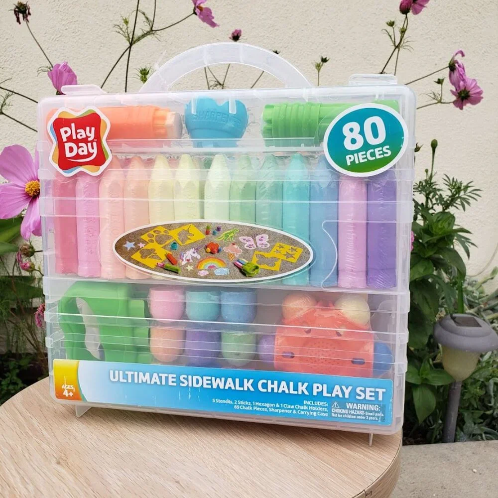 NEW 80 Piece Sidewalk Chalk Toddler School Supplies Arts and Crafts Art Supplies